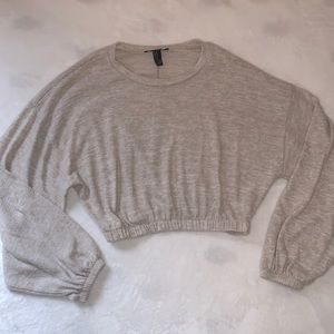 Super Soft Cropped Sweater-Cream/Tan Forever 21